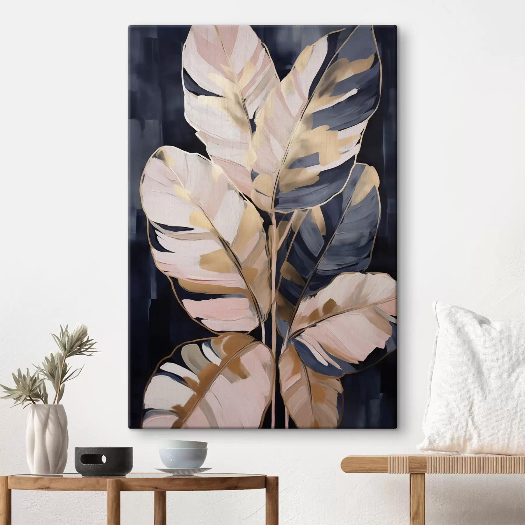 Tableau Feuillage abstrait, imitation de peinture s50076