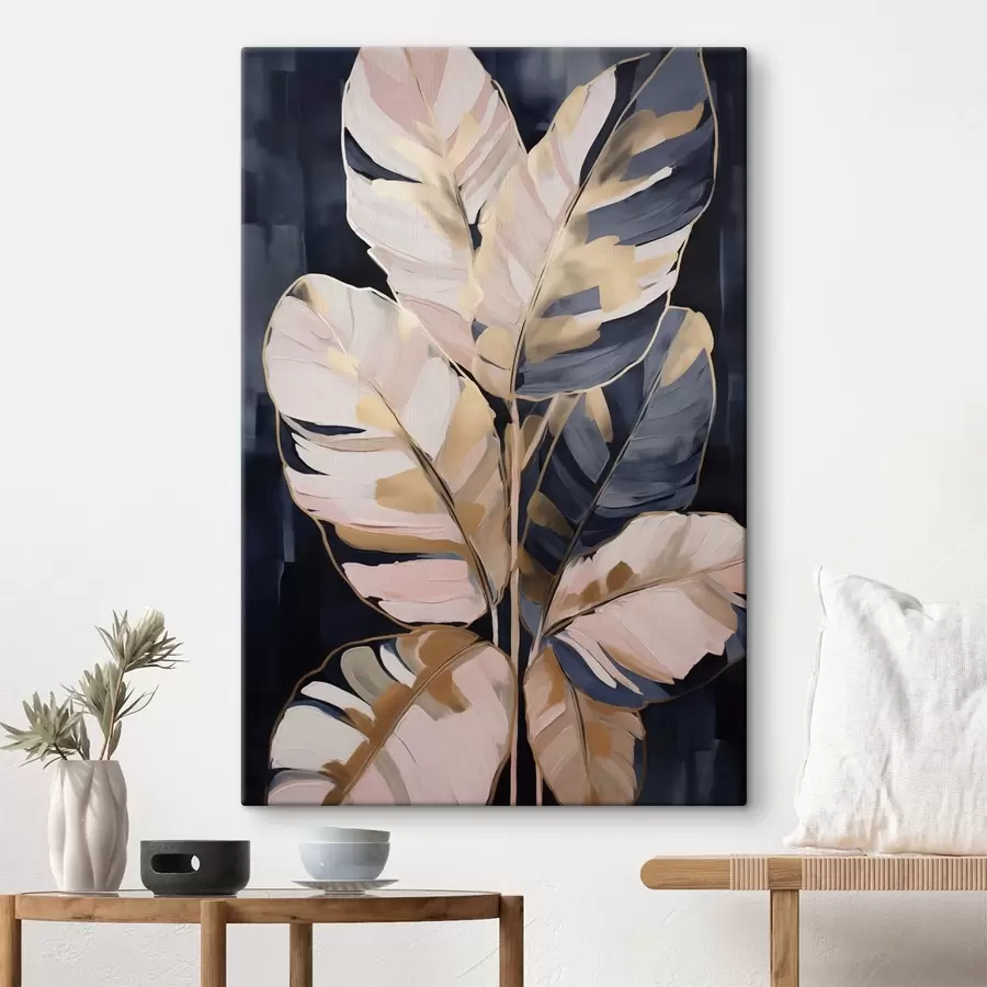 Tableau Feuillage abstrait, imitation de peinture s50076