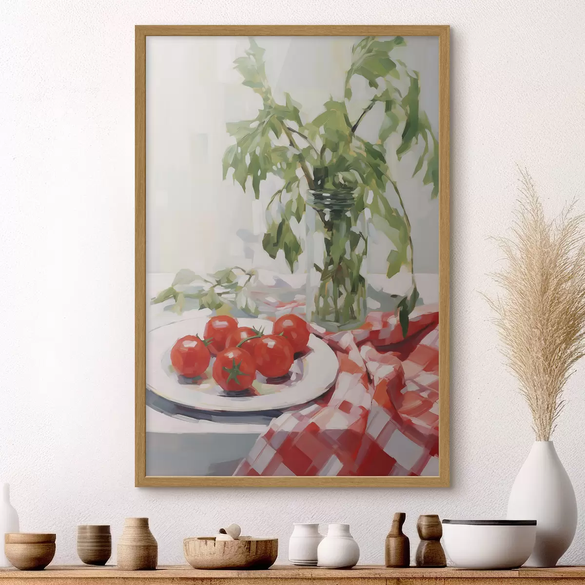 Poster Des tomates dans une assiette, imitation de tableau f50064