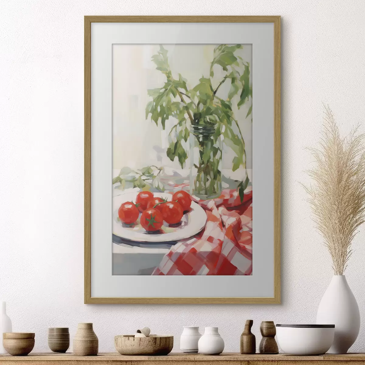 Poster Des tomates dans une assiette, imitation de tableau f50064
