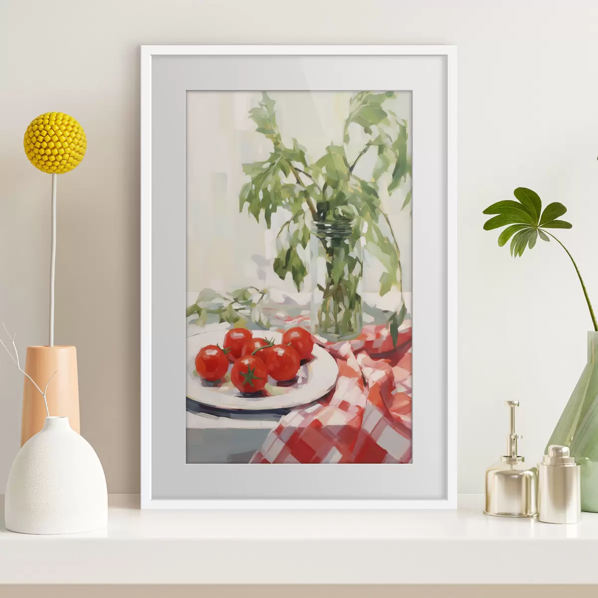 Poster Des tomates dans une assiette, imitation de tableau f50064