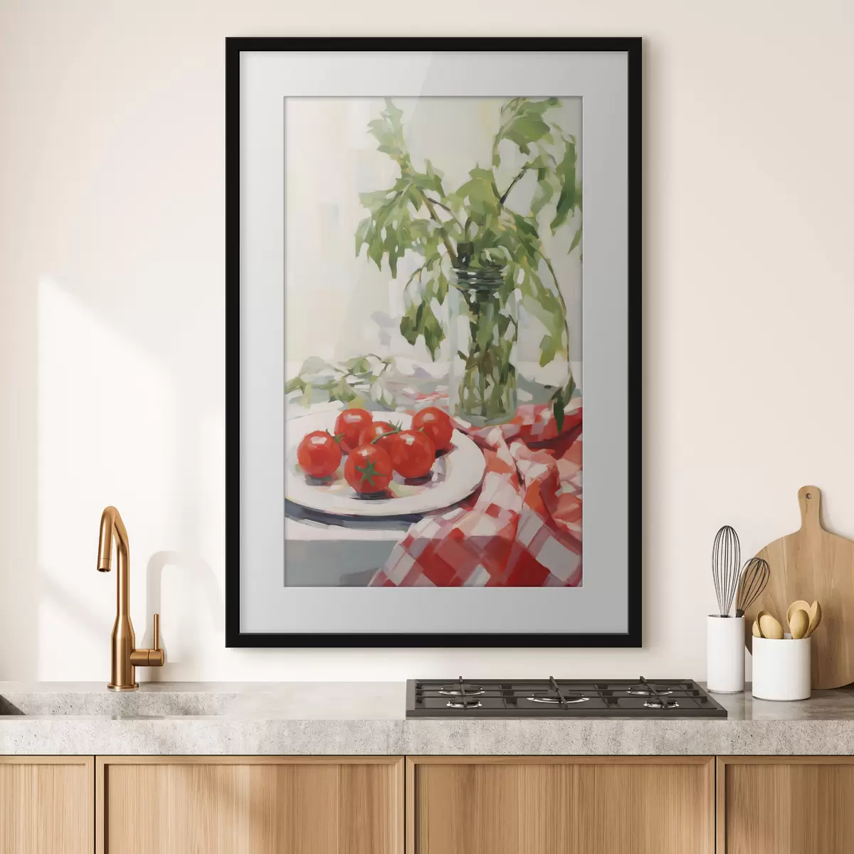 Poster Des tomates dans une assiette, imitation de tableau f50064