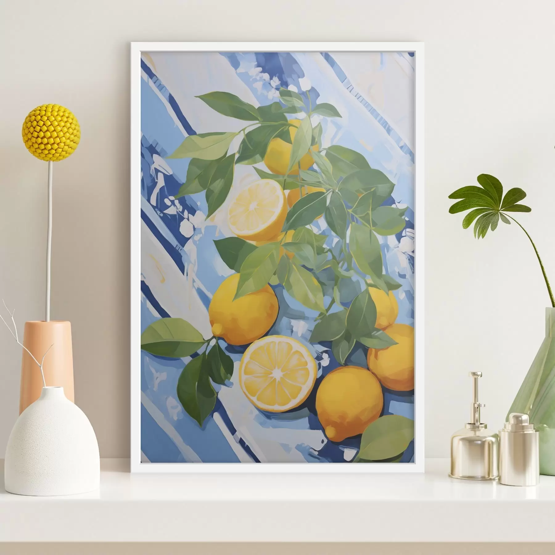 Papier peint Citrons, peinture d'imitation f50066