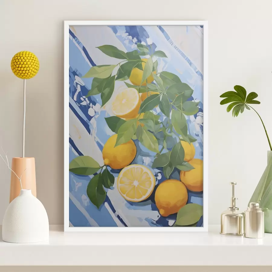 Papier peint Citrons, peinture d'imitation f50066