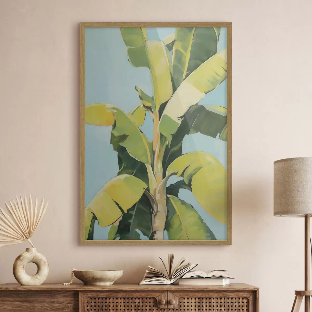 Poster Feuillage de bananier, peinture d'imitation f50070