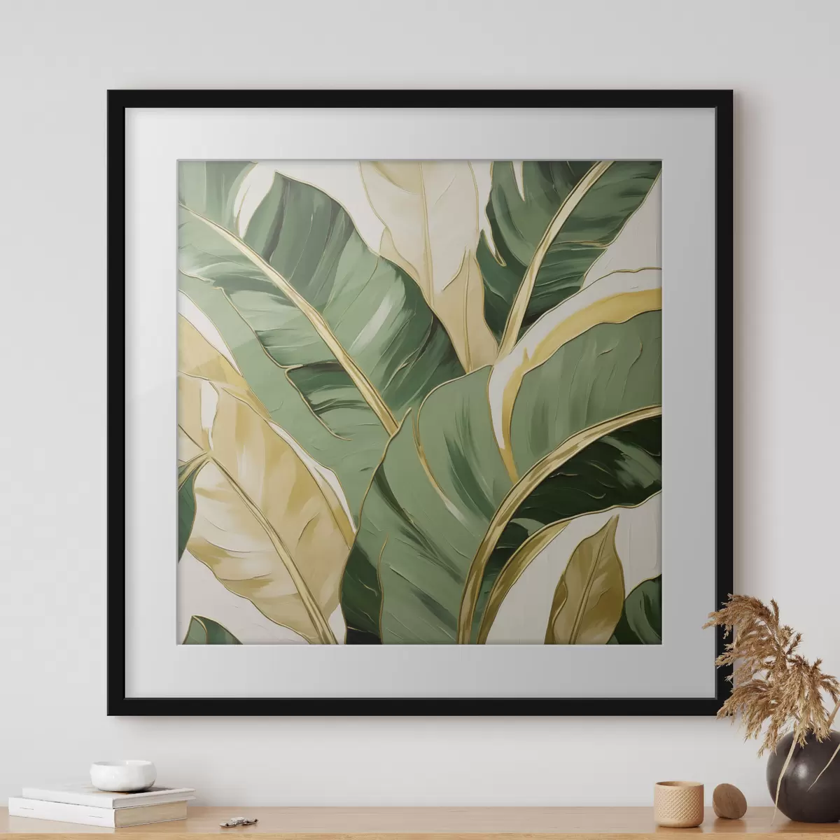 Poster Grandes feuilles, imitation de peinture f50078