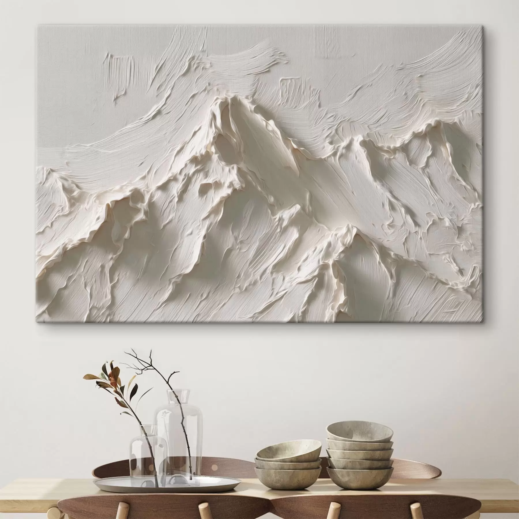 Tableau Sommets de montagne aux tons clairs avec un effet de relief s49965