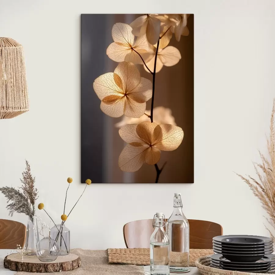 Tableau Branche délicate aux fleurs translucides s49974