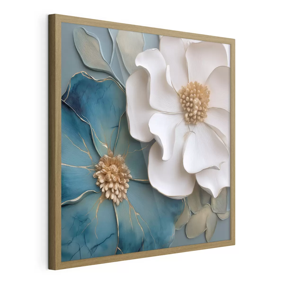 Poster Fleurs volumineuses dans des tons bleus et clairs f49947