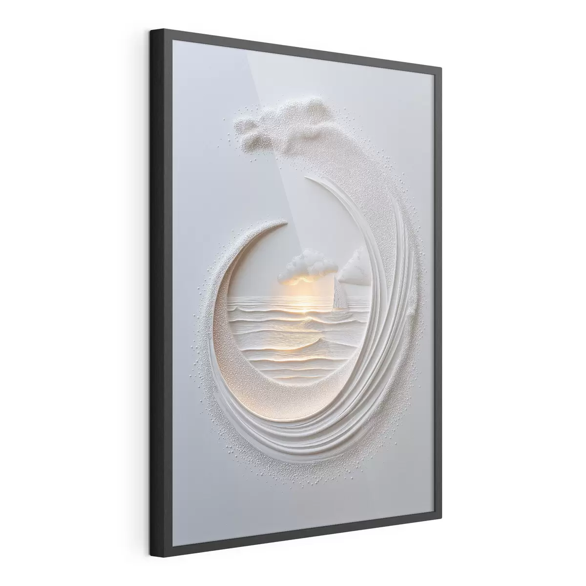 Poster Paysage marin avec un voilier et un effet de relief f49950