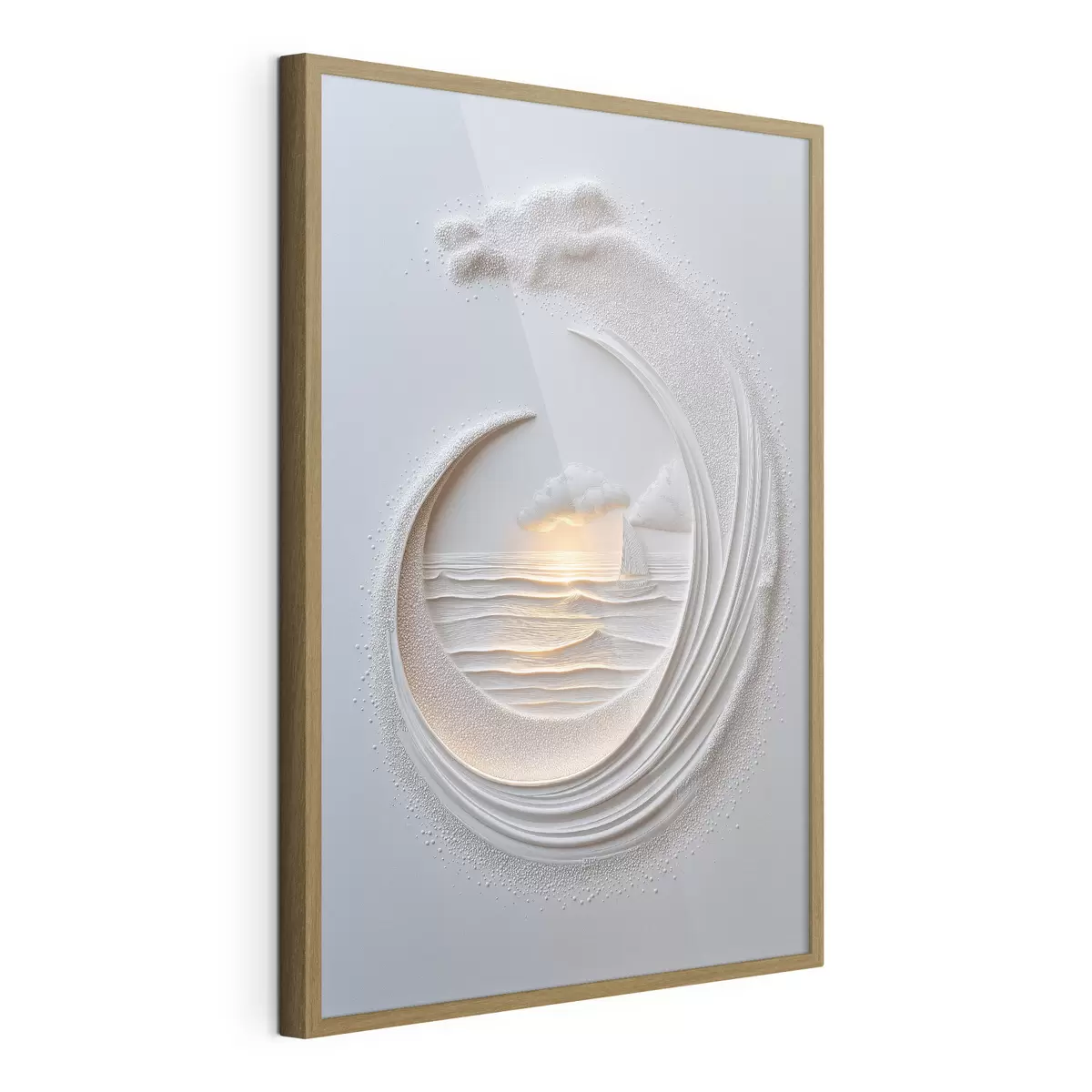Poster Paysage marin avec un voilier et un effet de relief f49950