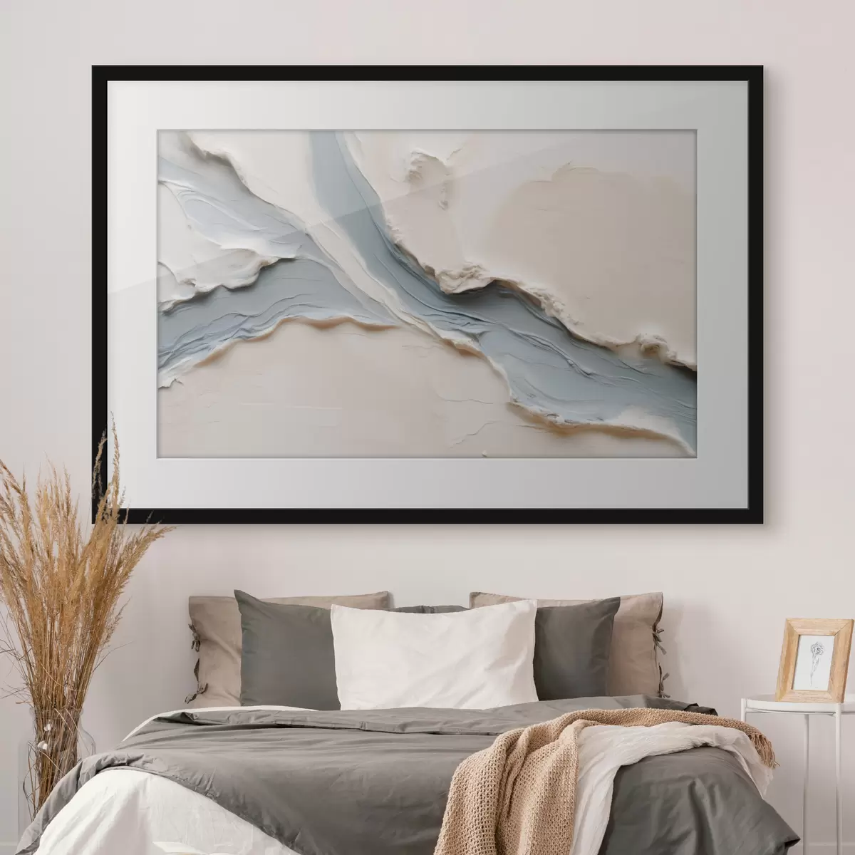 Poster Motif abstrait avec un effet de flux bleu f49953