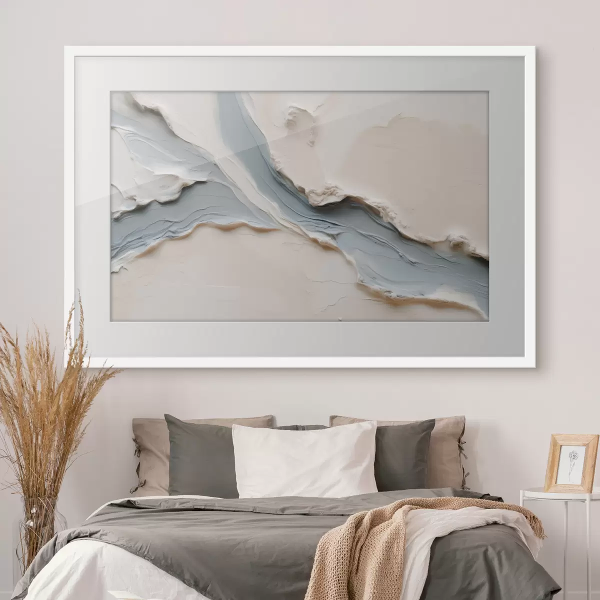Poster Motif abstrait avec un effet de flux bleu f49953