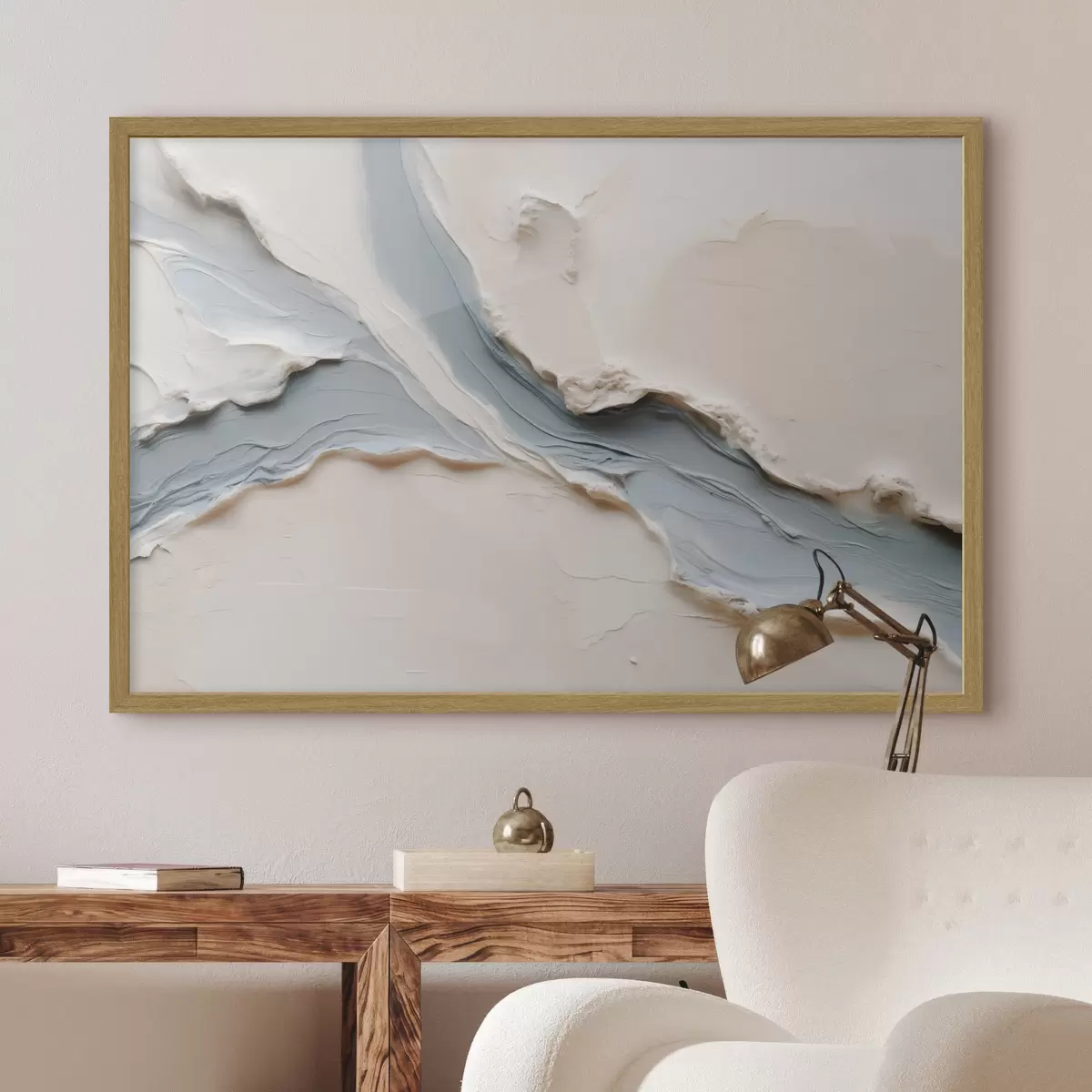 Poster Motif abstrait avec un effet de flux bleu f49953