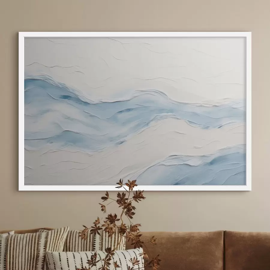 Papier peint Vagues abstraites dans des tons bleu clair f49954