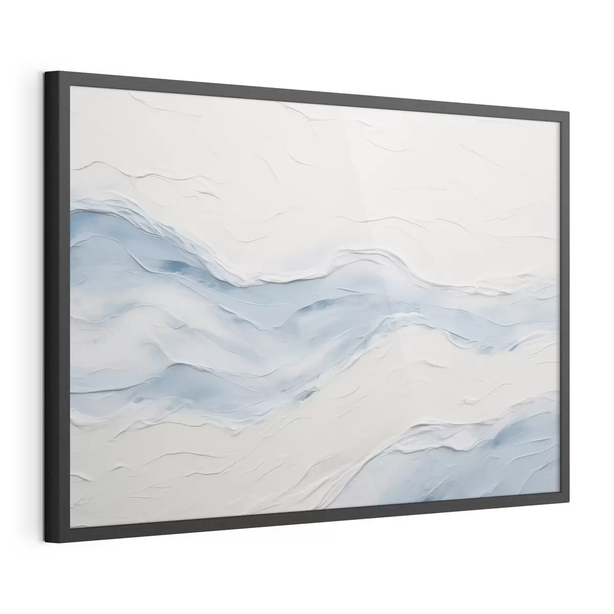 Poster Vagues abstraites dans des tons bleu clair f49954
