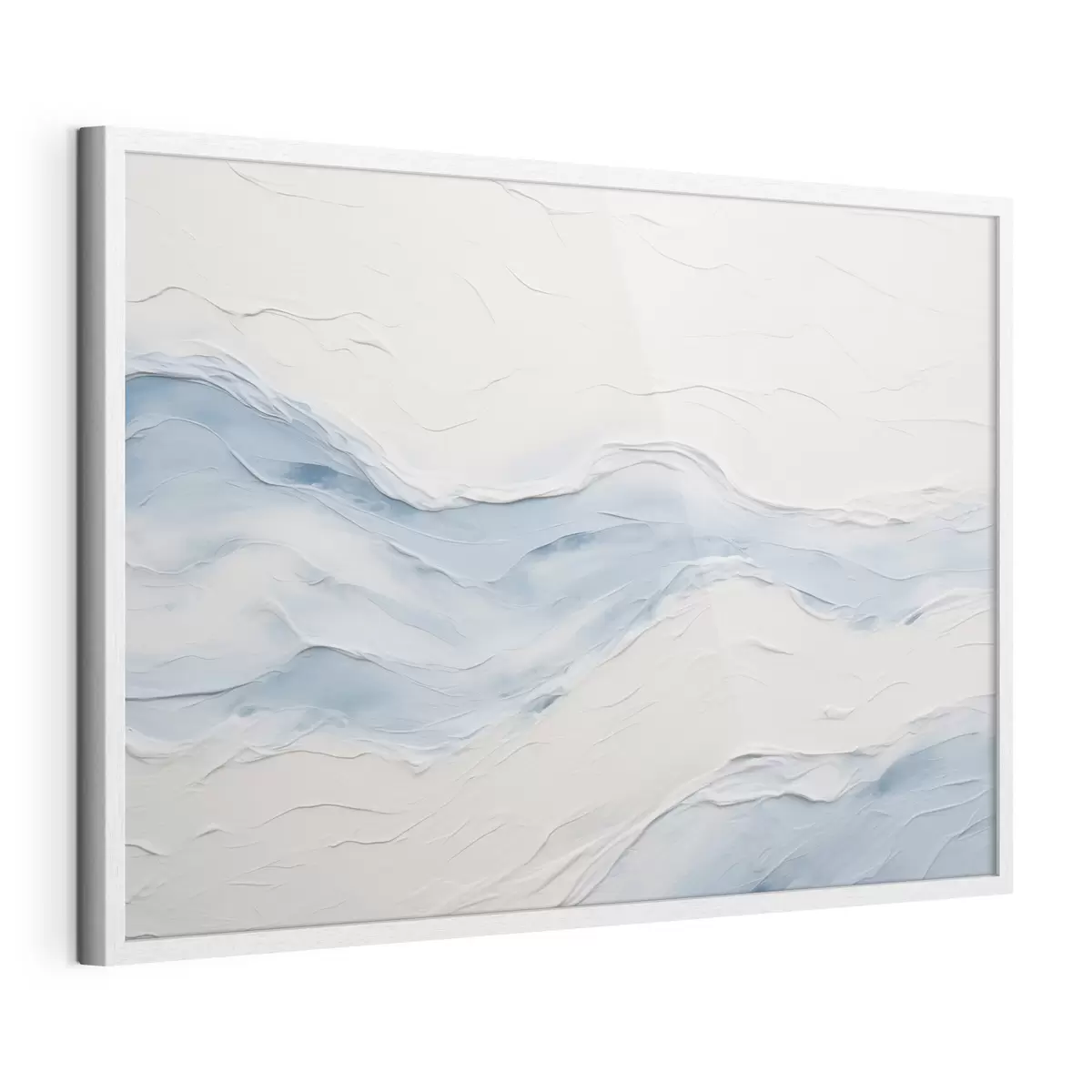 Poster Vagues abstraites dans des tons bleu clair f49954