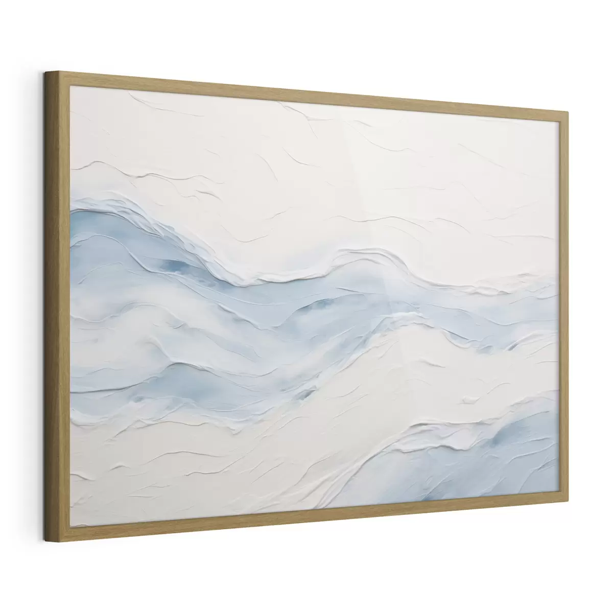 Poster Vagues abstraites dans des tons bleu clair f49954