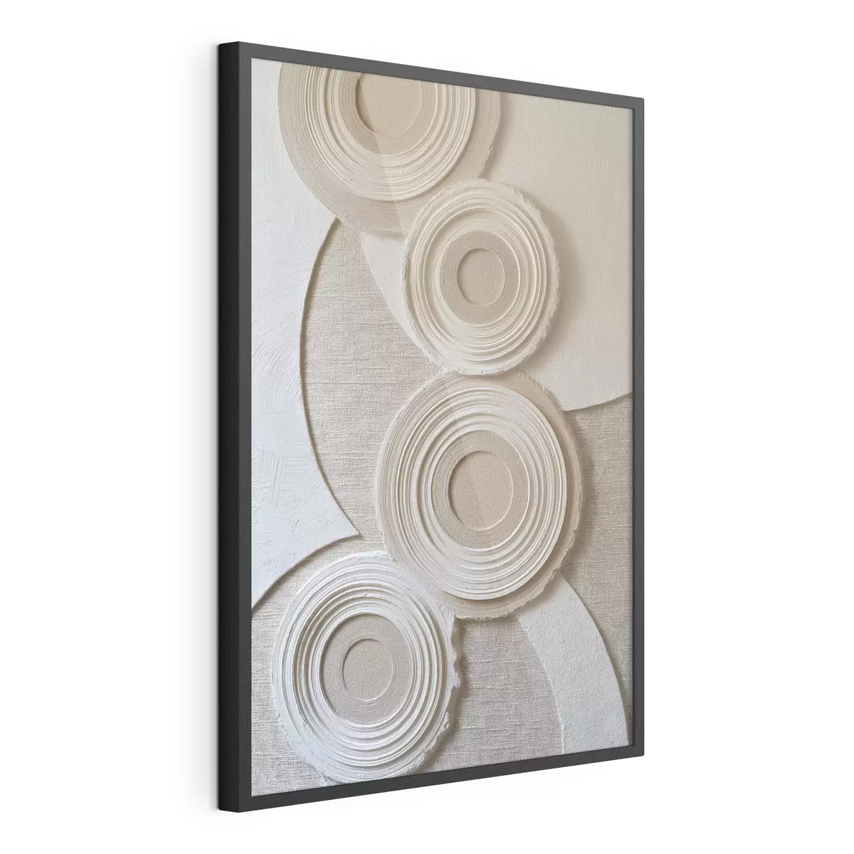 Poster Composition abstraite avec des cercles et un effet de relief f49955