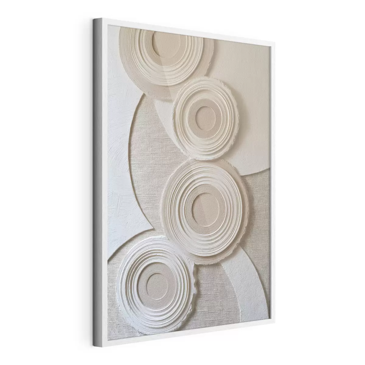 Poster Composition abstraite avec des cercles et un effet de relief f49955