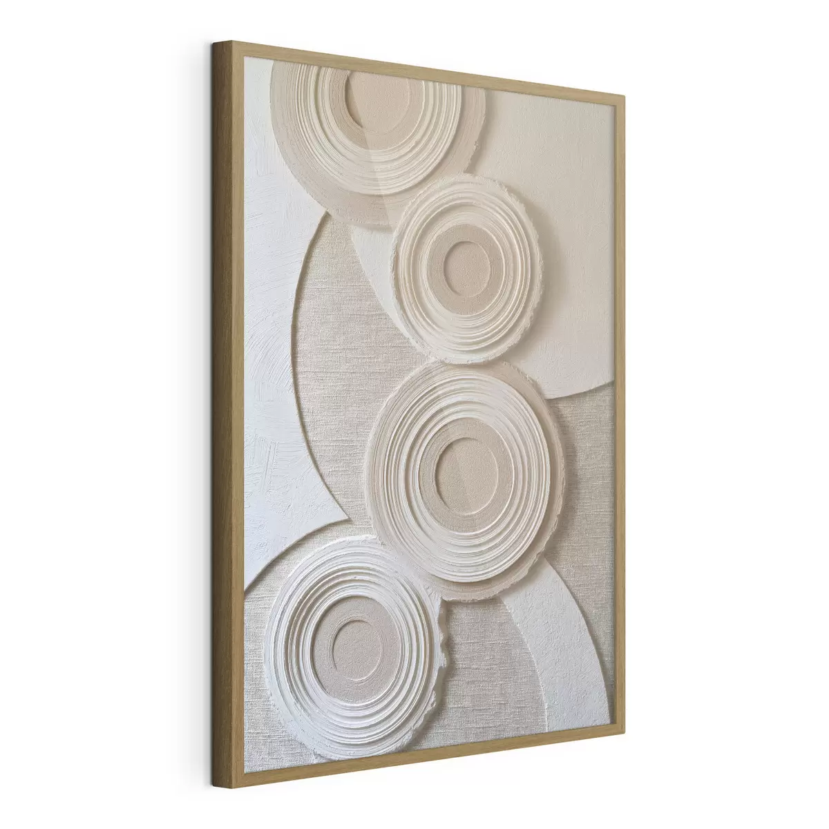 Poster Composition abstraite avec des cercles et un effet de relief f49955
