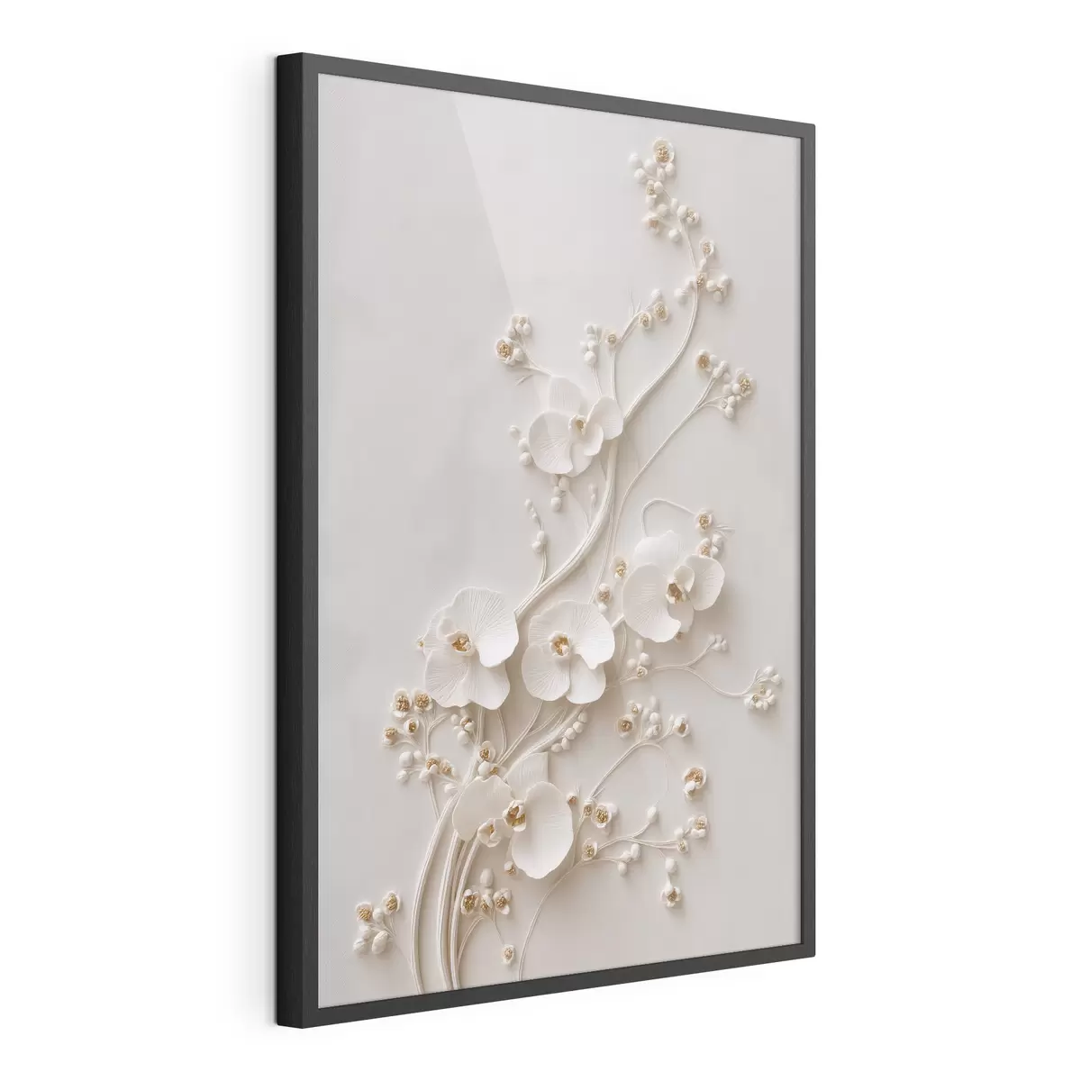 Poster De délicates orchidées blanches sur d'élégantes tiges f49959