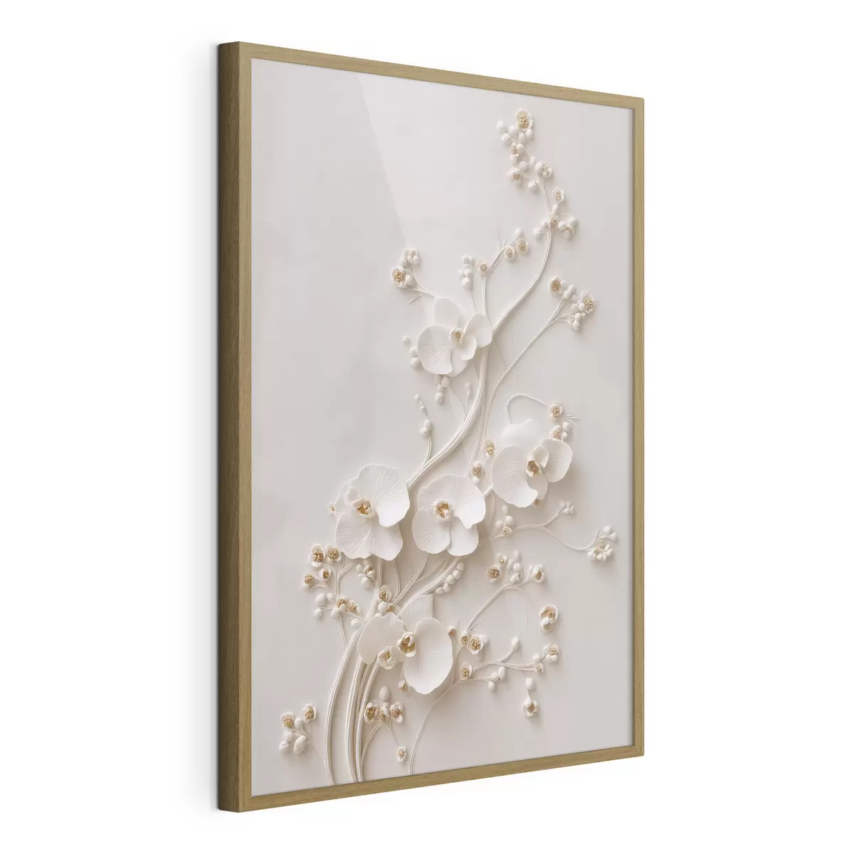 Poster De délicates orchidées blanches sur d'élégantes tiges f49959