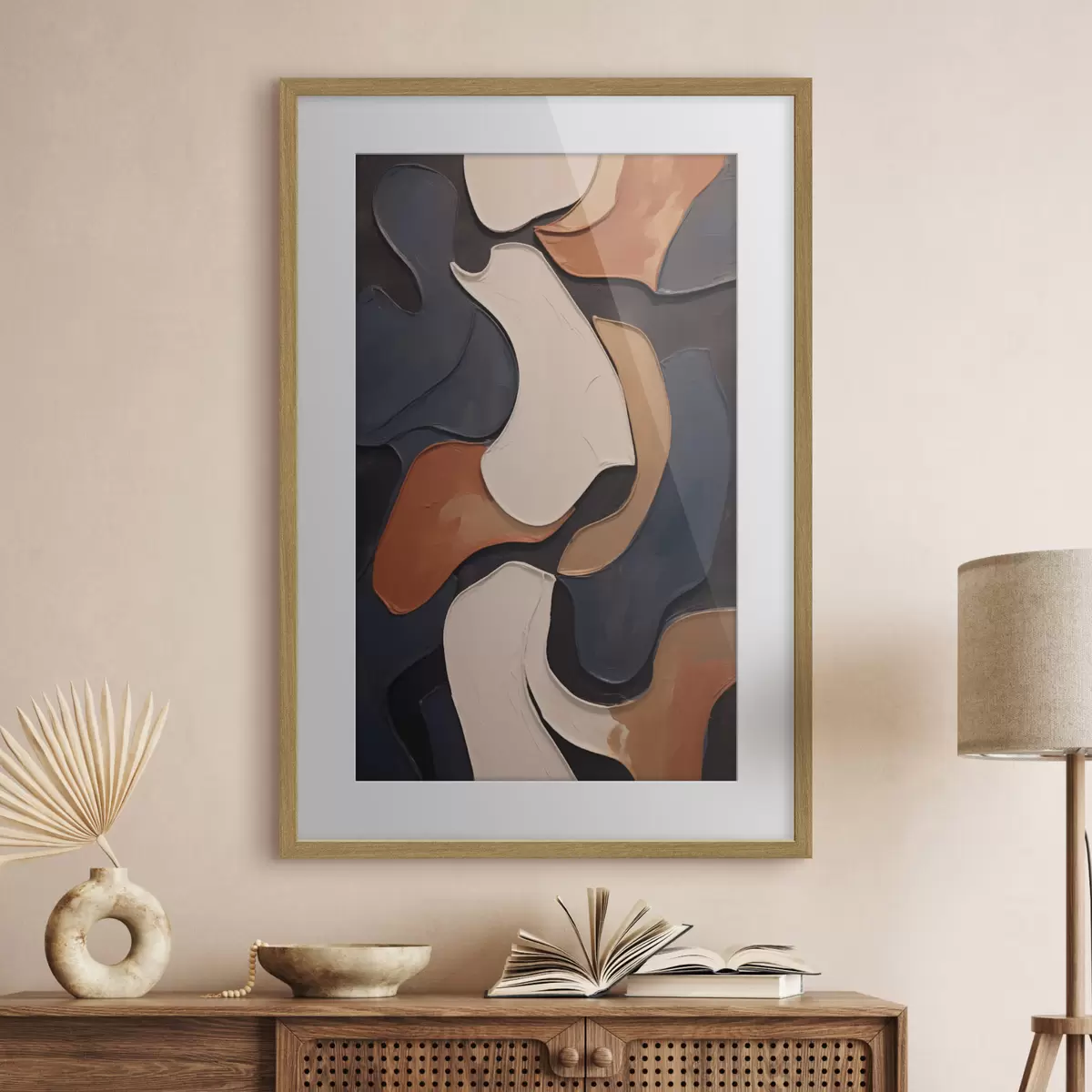 Poster Formes abstraites et courbes dans des tons contrastés f49962
