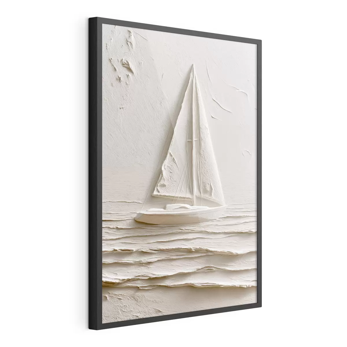 Poster Voilier sur des vagues calmes avec un effet de relief f49964