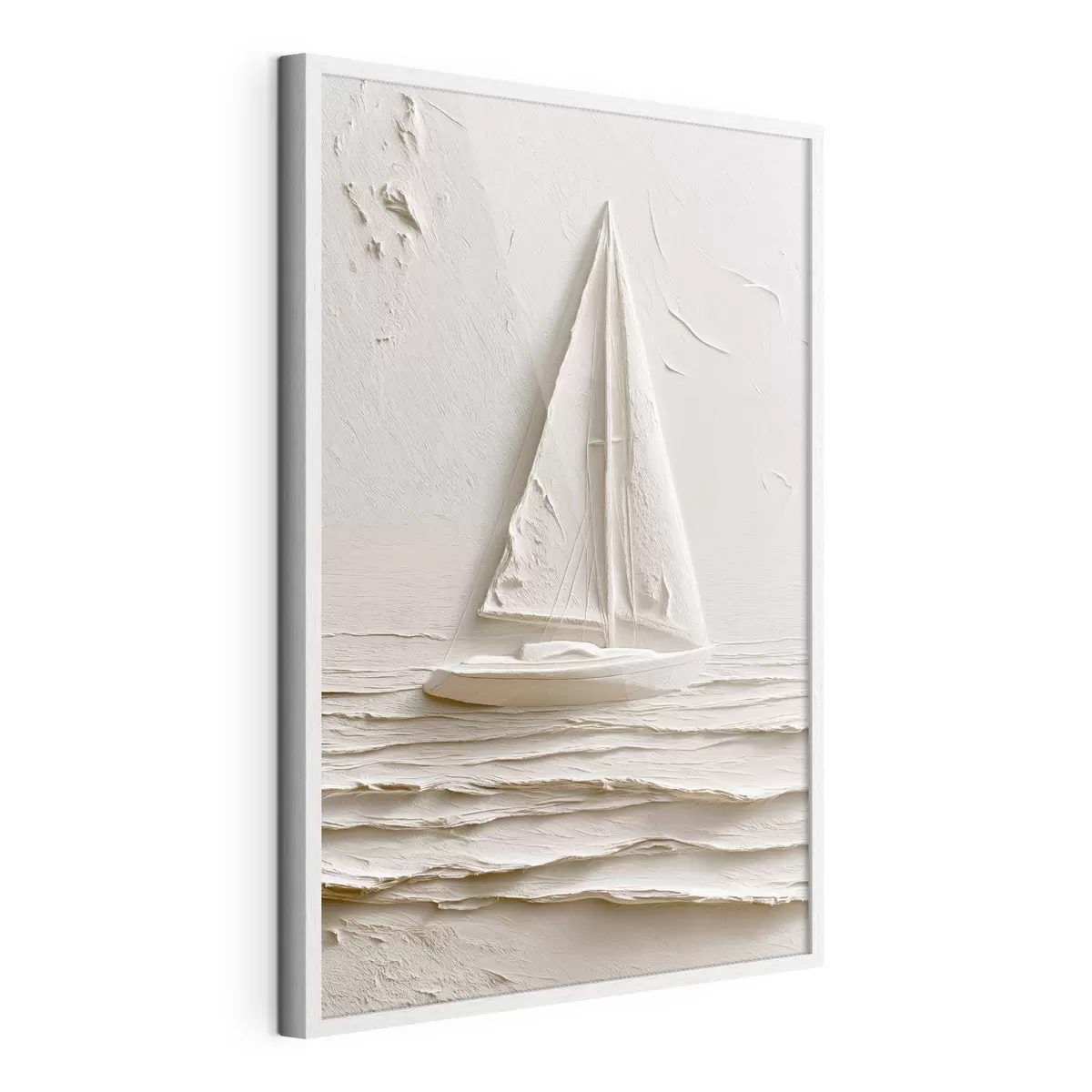 Poster Voilier sur des vagues calmes avec un effet de relief f49964