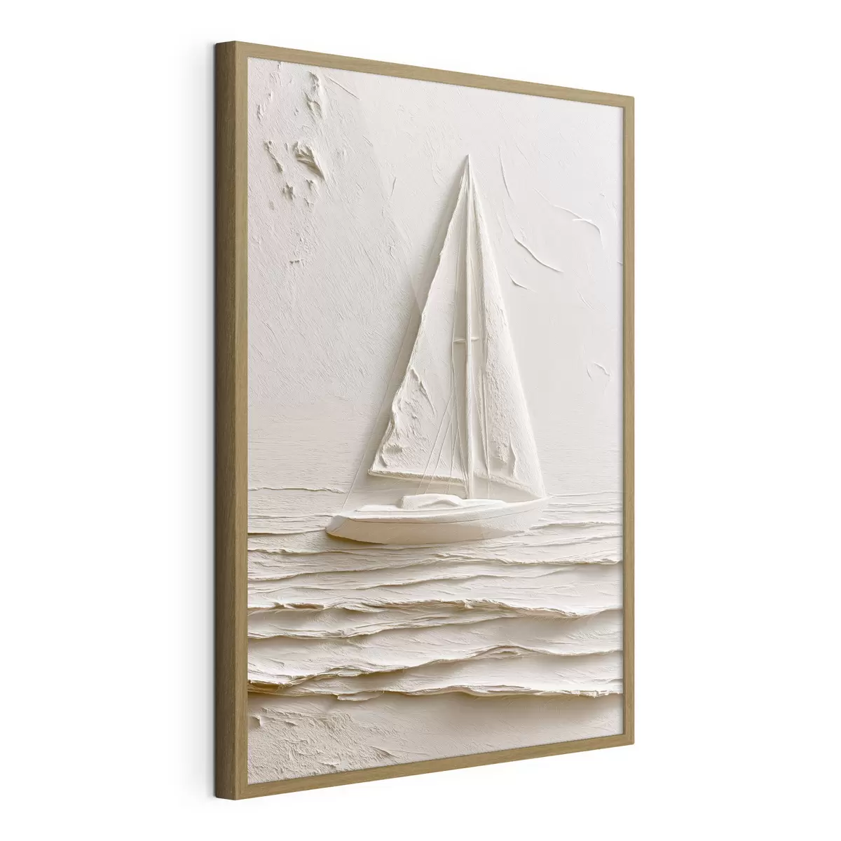 Poster Voilier sur des vagues calmes avec un effet de relief f49964