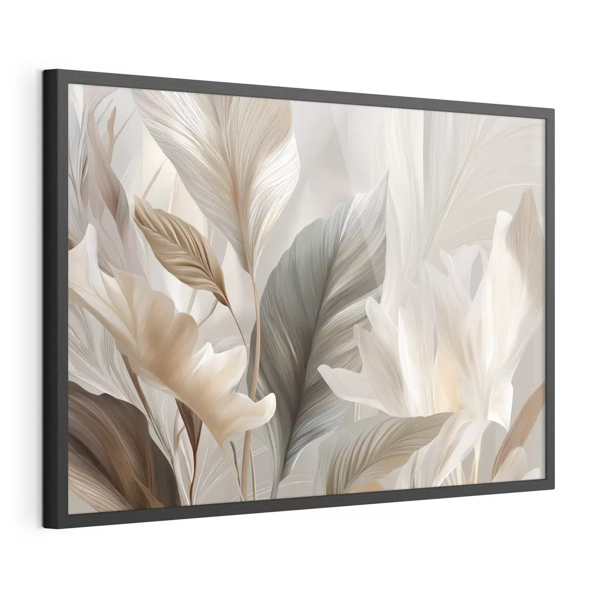 Poster Feuilles stylisées dans des tons neutres et doux f49969