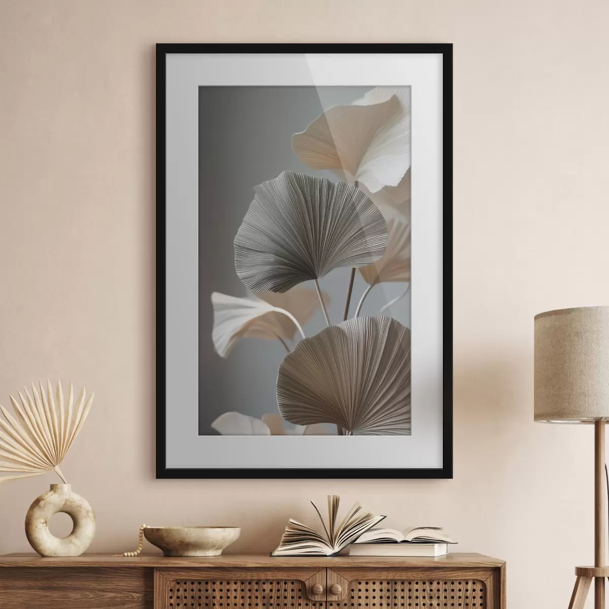 Poster Feuilles décoratives en forme d'éventail f49971