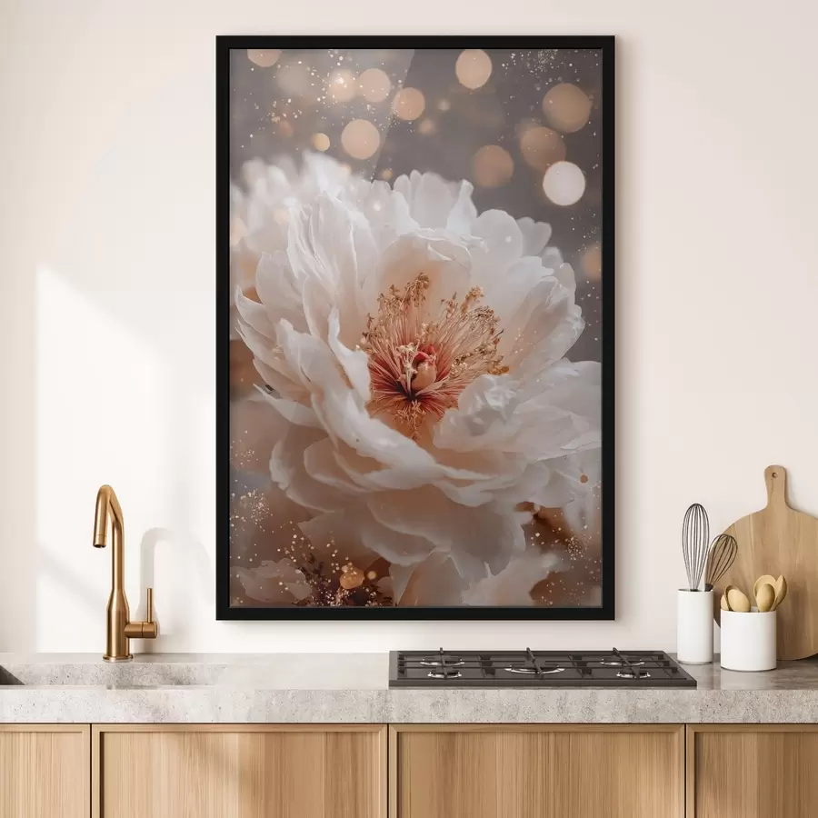 Papier peint Fleur blanche aux reflets lumineux délicats f49973