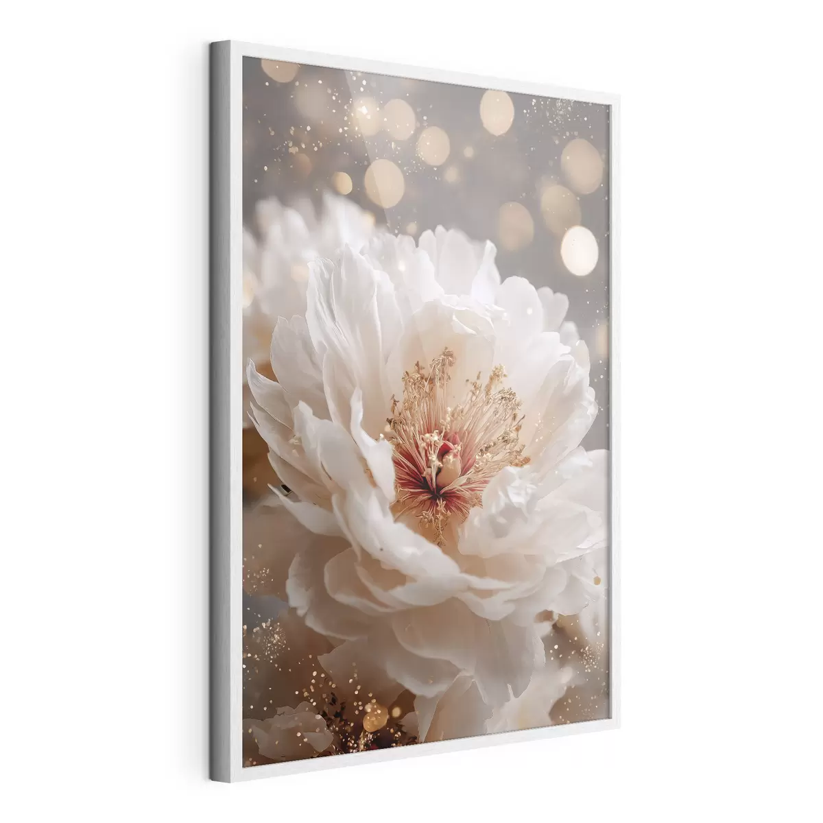 Poster Fleur blanche aux reflets lumineux délicats f49973