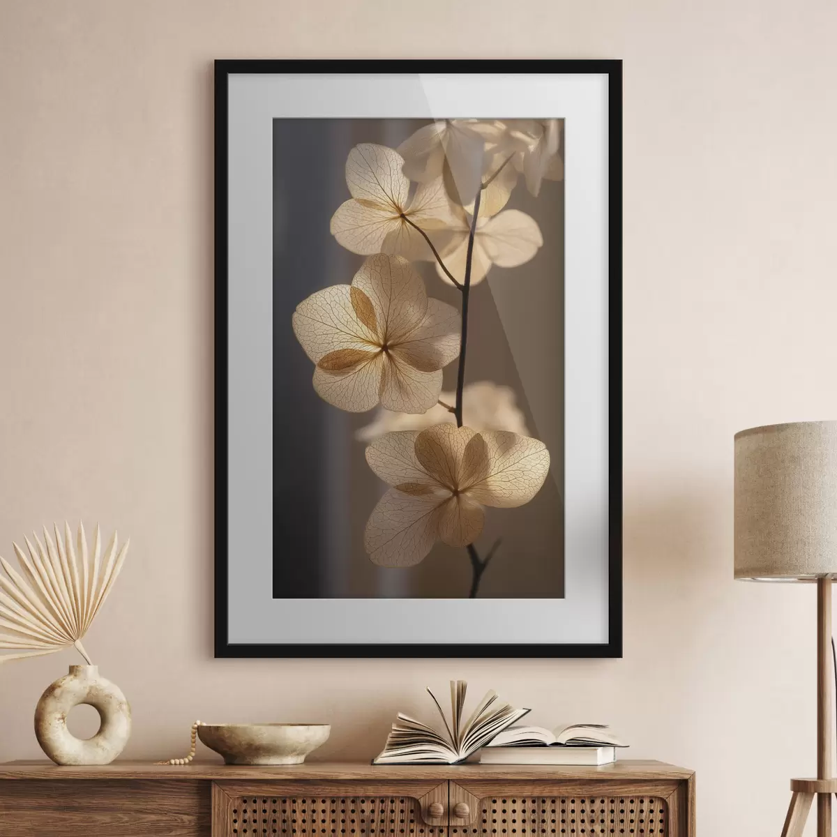Poster Branche délicate aux fleurs translucides f49974