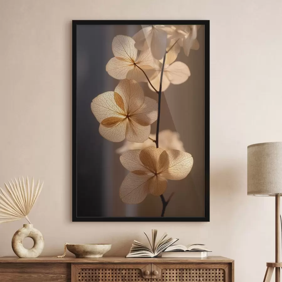 Papier peint Branche délicate aux fleurs translucides f49974