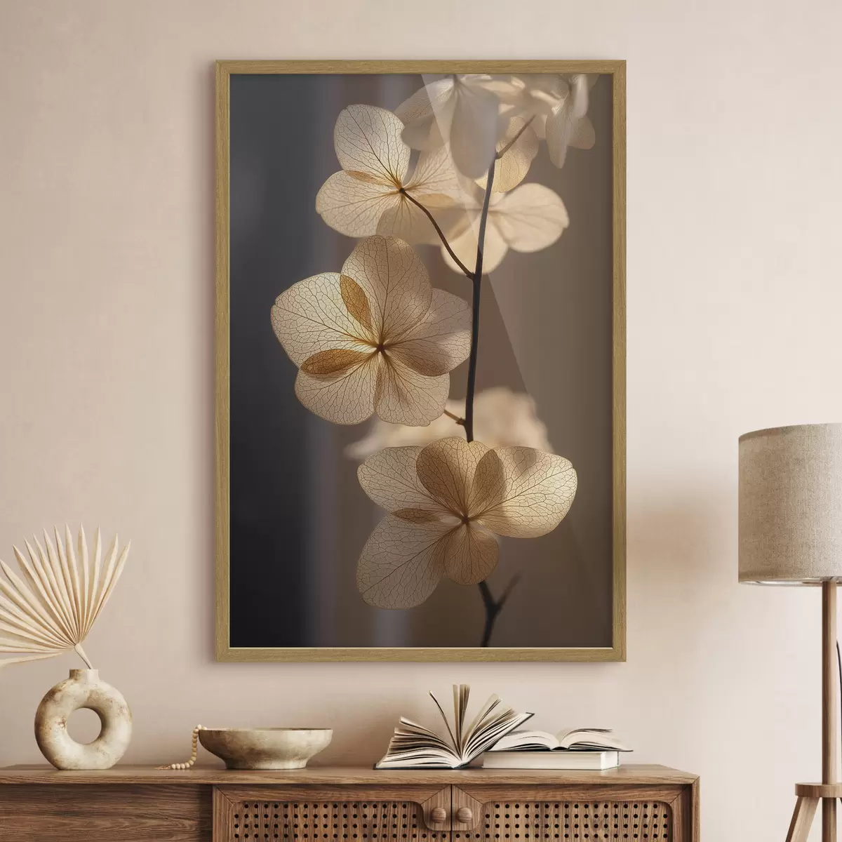 Poster Branche délicate aux fleurs translucides f49974