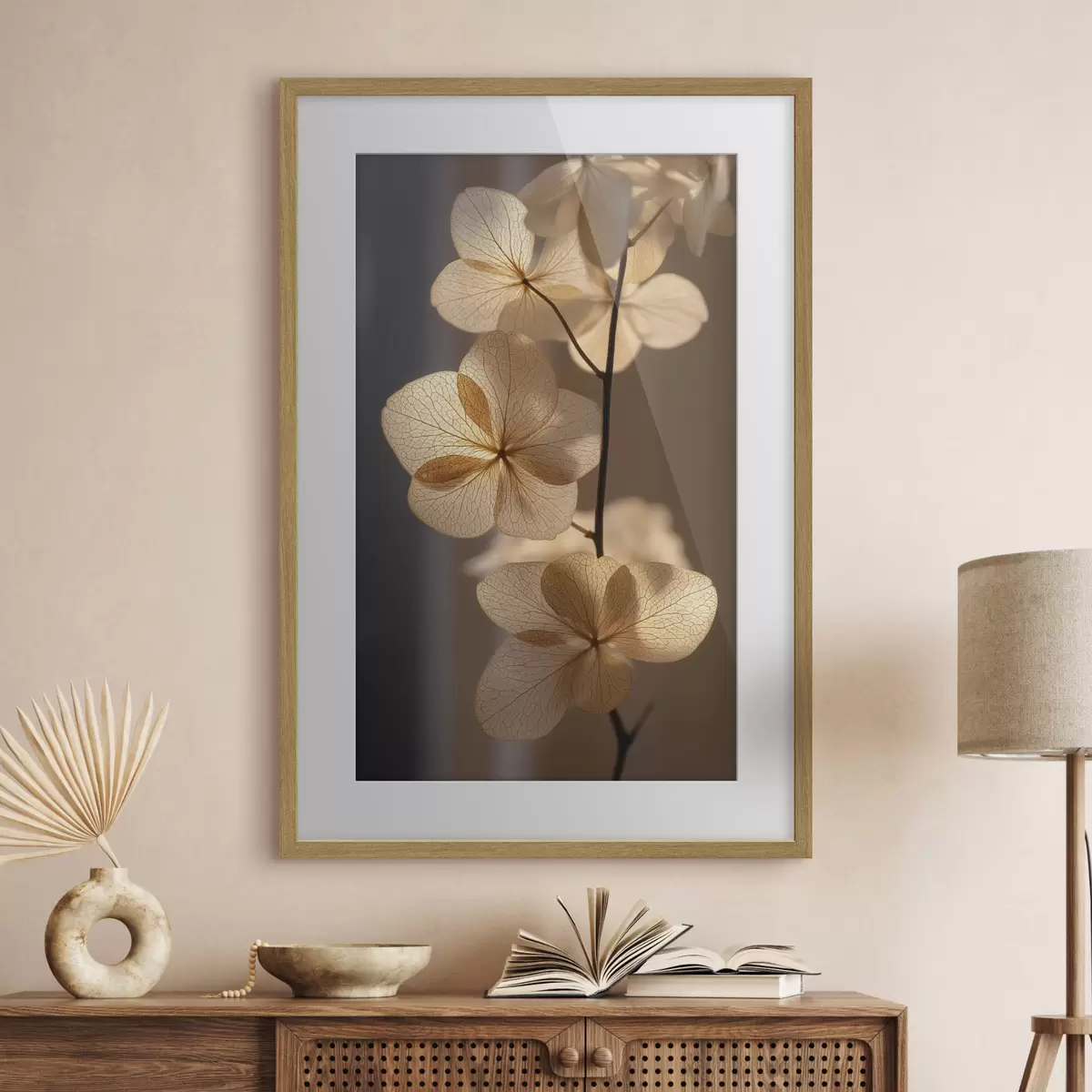 Poster Branche délicate aux fleurs translucides f49974