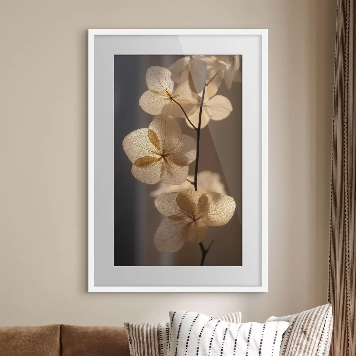 Poster Branche délicate aux fleurs translucides f49974