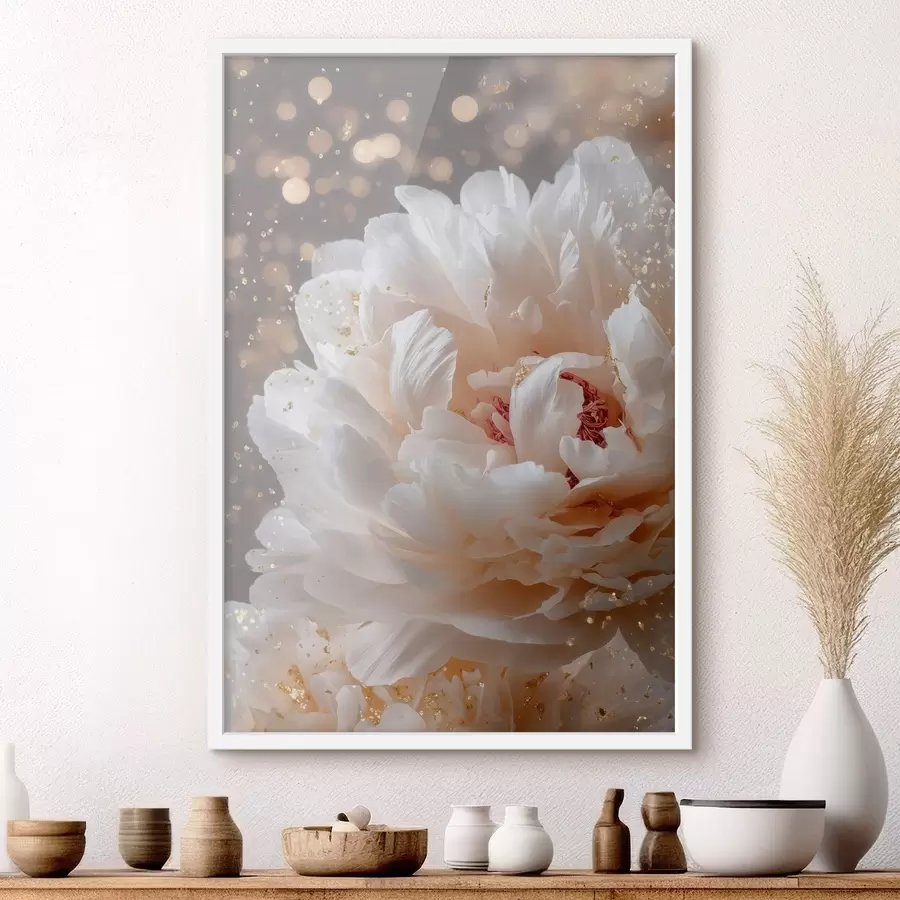 Papier peint Une fleur blanche luxuriante au éclat délicat f49981