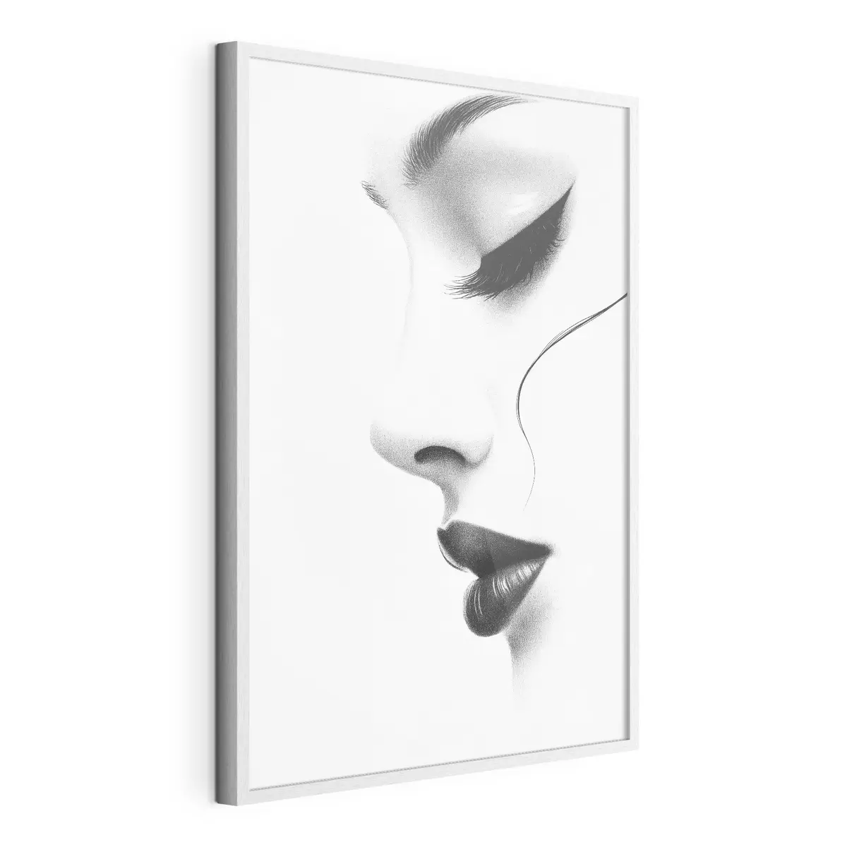 Poster Portrait minimaliste d'une femme en noir et blanc f49982