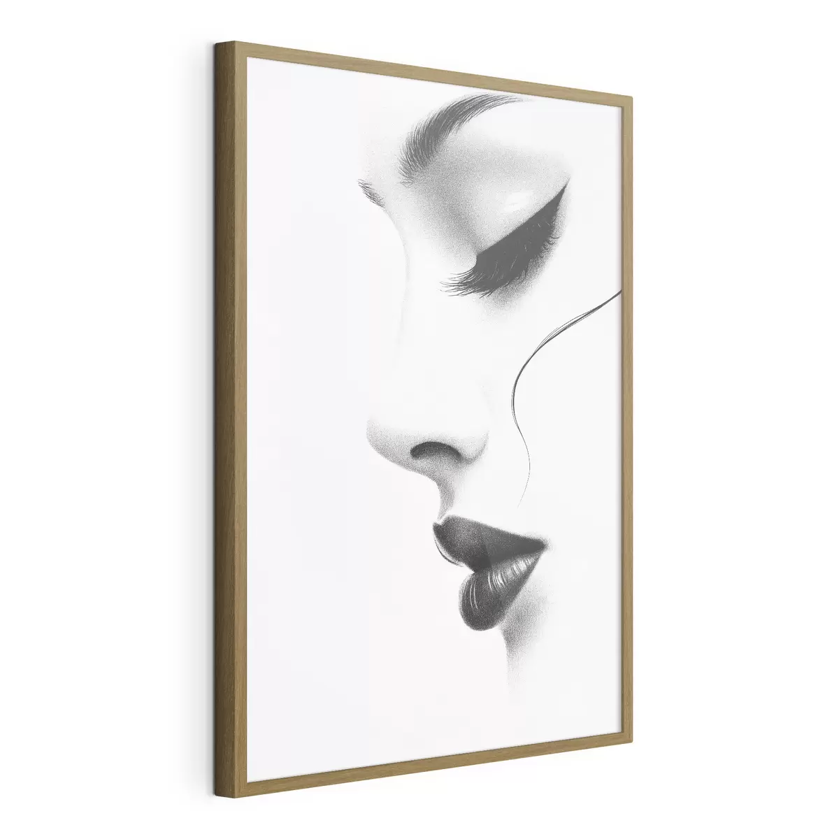 Poster Portrait minimaliste d'une femme en noir et blanc f49982