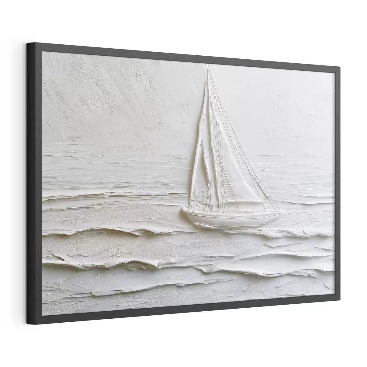 Poster Voilier minimaliste en mer avec effet de relief f49984