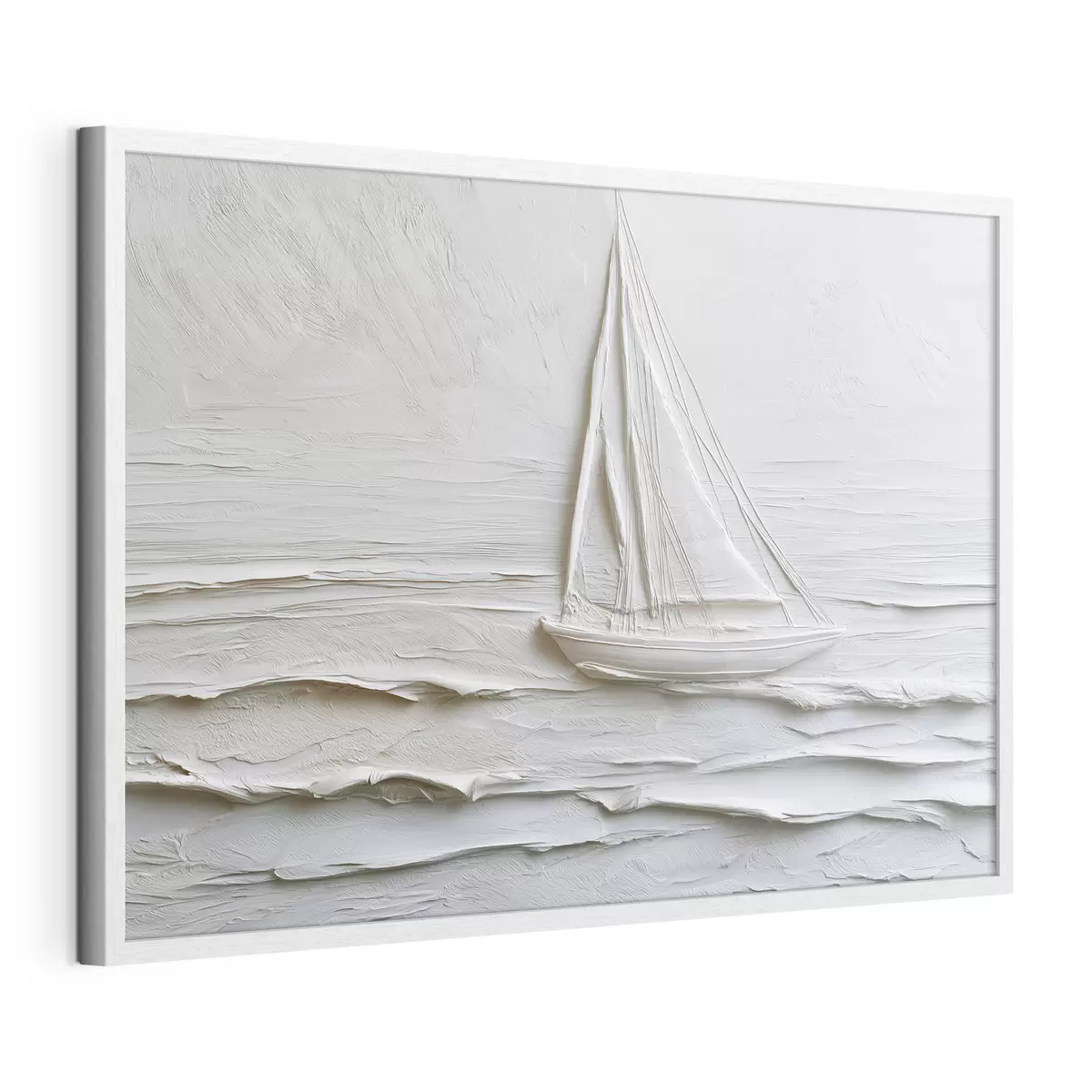 Poster Voilier minimaliste en mer avec effet de relief f49984