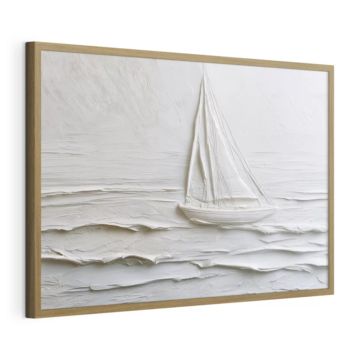 Poster Voilier minimaliste en mer avec effet de relief f49984