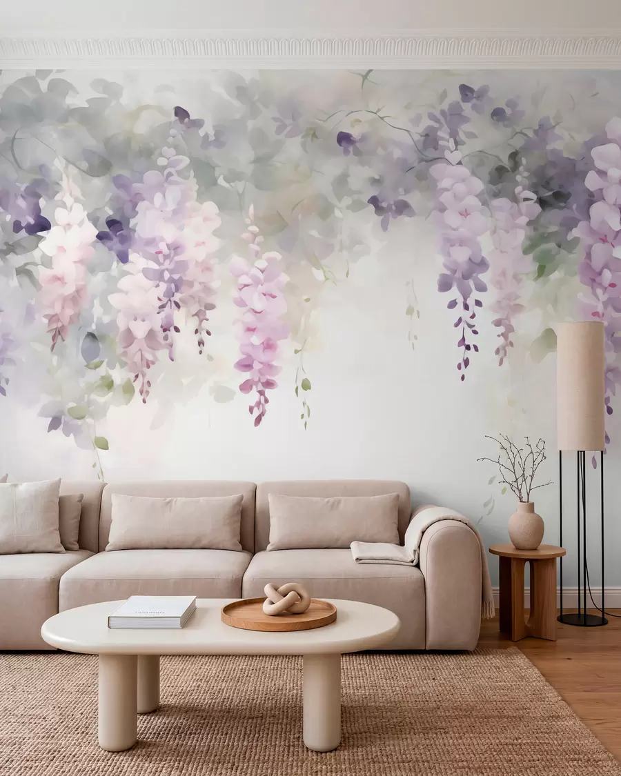 Papier peint Fleurs de glycine tombantes w05795