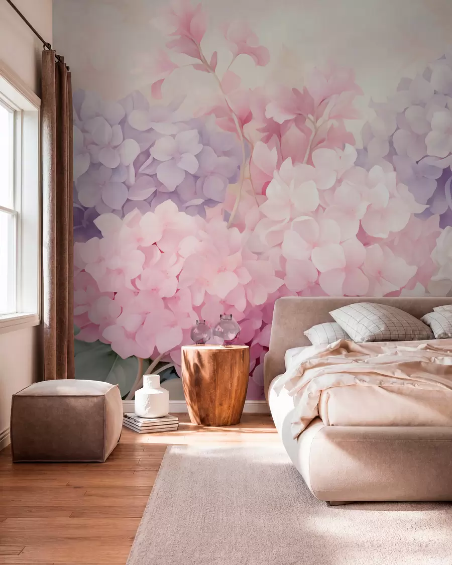 Papier peint Fleurs d'hortensia w05796