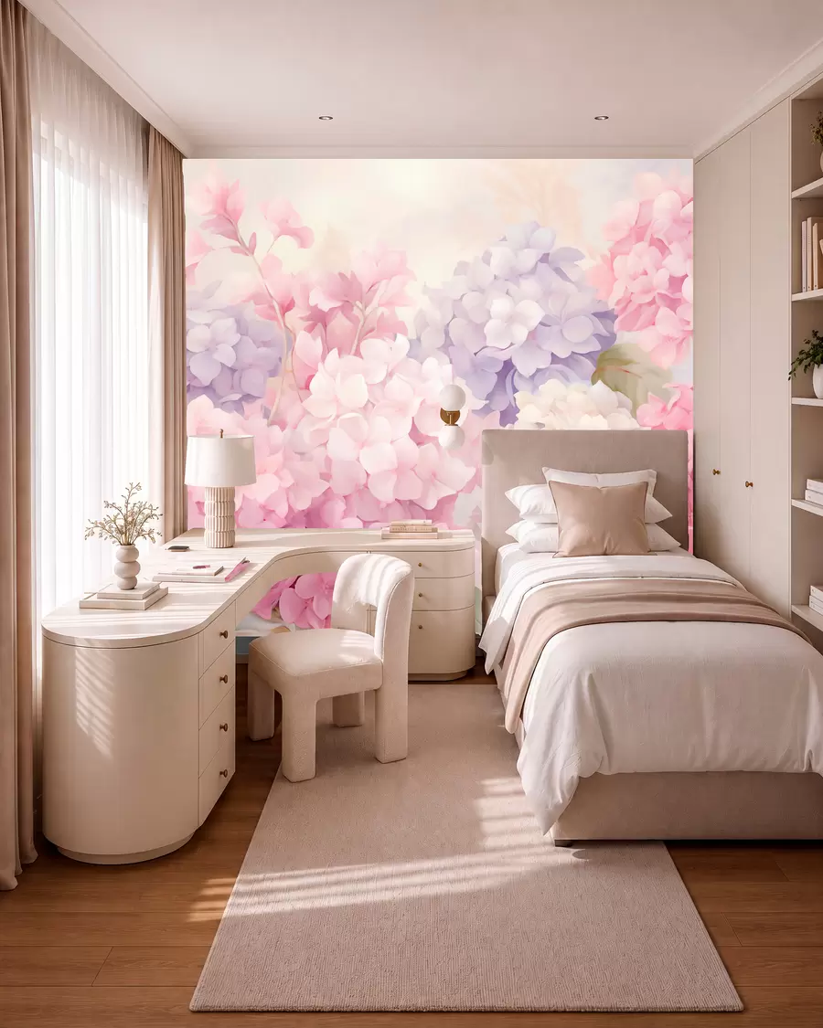 Papier peint Fleurs d'hortensia w05796