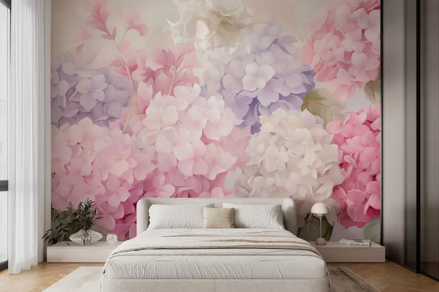 Papier peint Fleurs d'hortensia w05796